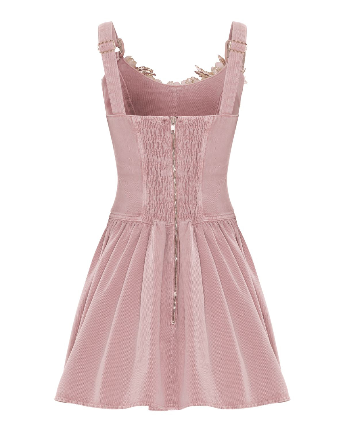 PINK DENIM MINI DRESS