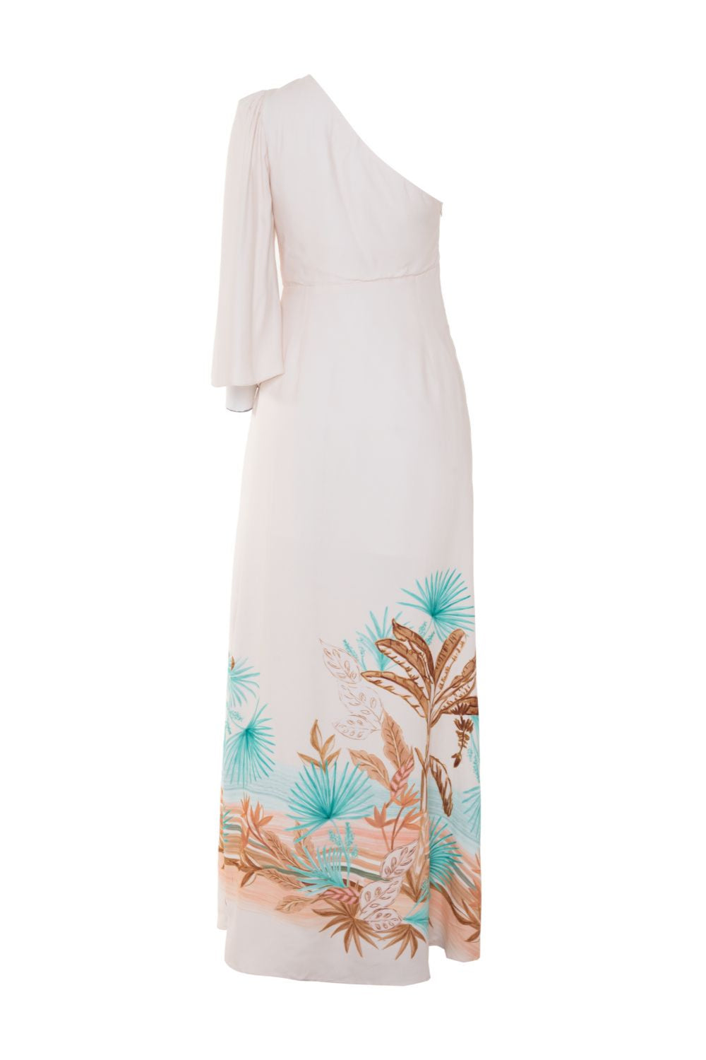BANANEIRA TROPICAL ONE SHOULDER MAXI DRESS