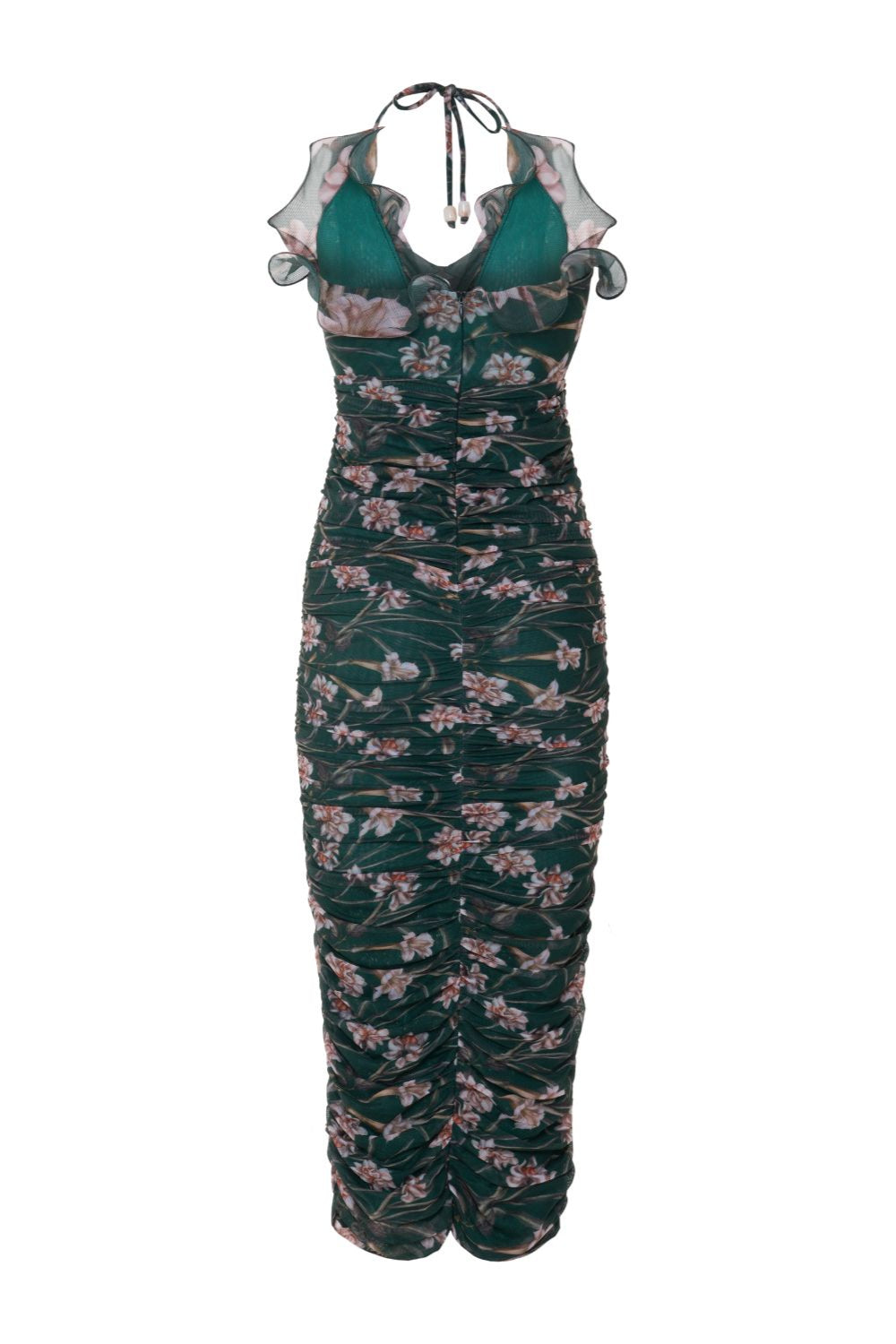 BOTANIC RETRO FLUTTER MIDI DRESS