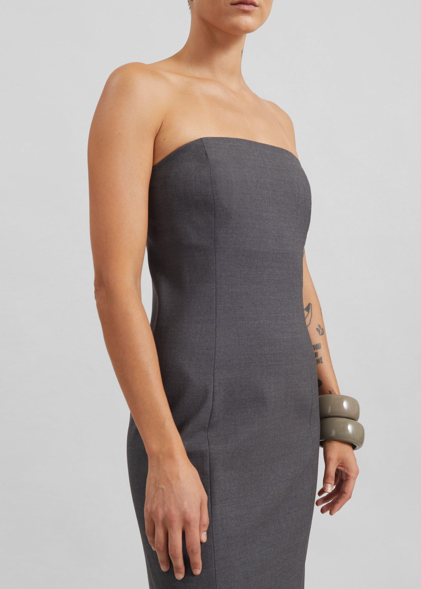 Loulou de Saison Shilo Bustier Maxi Dress - Anthracite Melange