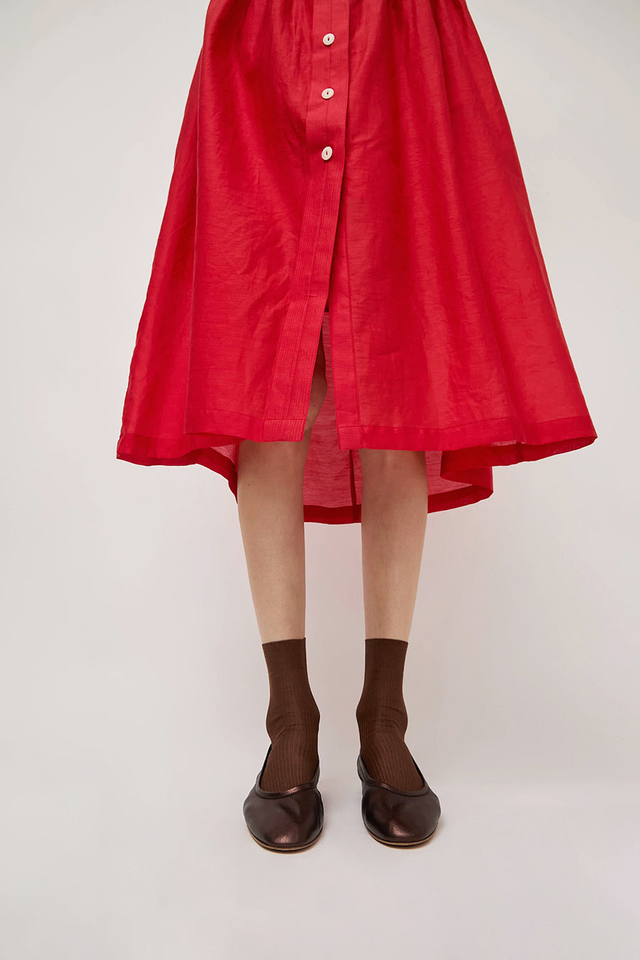 Maria La Rosa Silk Ribbed Ankle Socks in Cocco