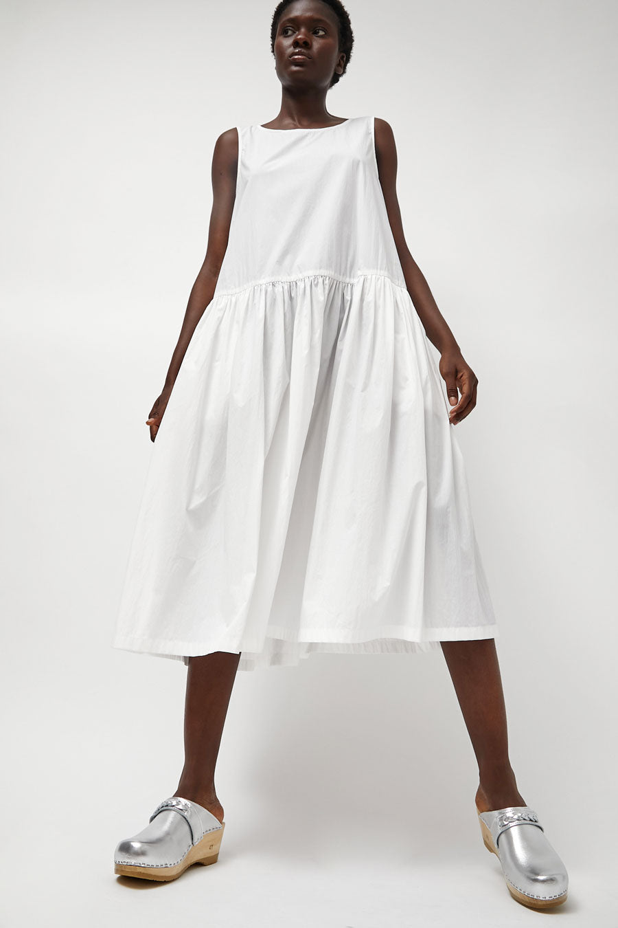 No.6 Bridget Clog on Mid Wedge in Silver