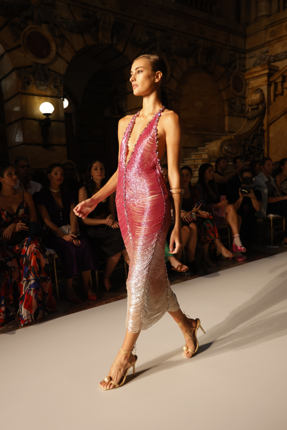 HAND-BEADED OMBRE GOWN