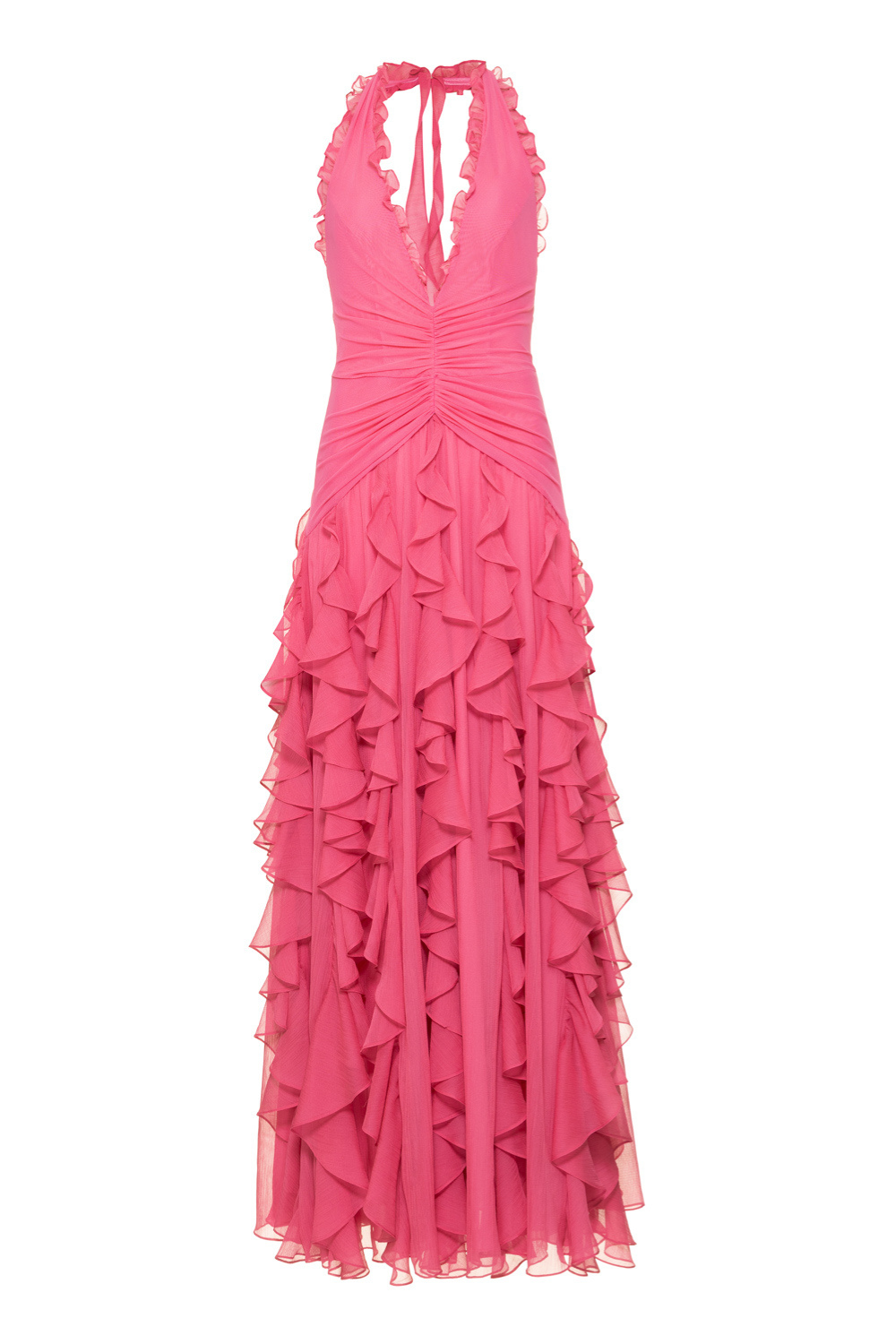 SILK PLISSE PLUNGE GOWN