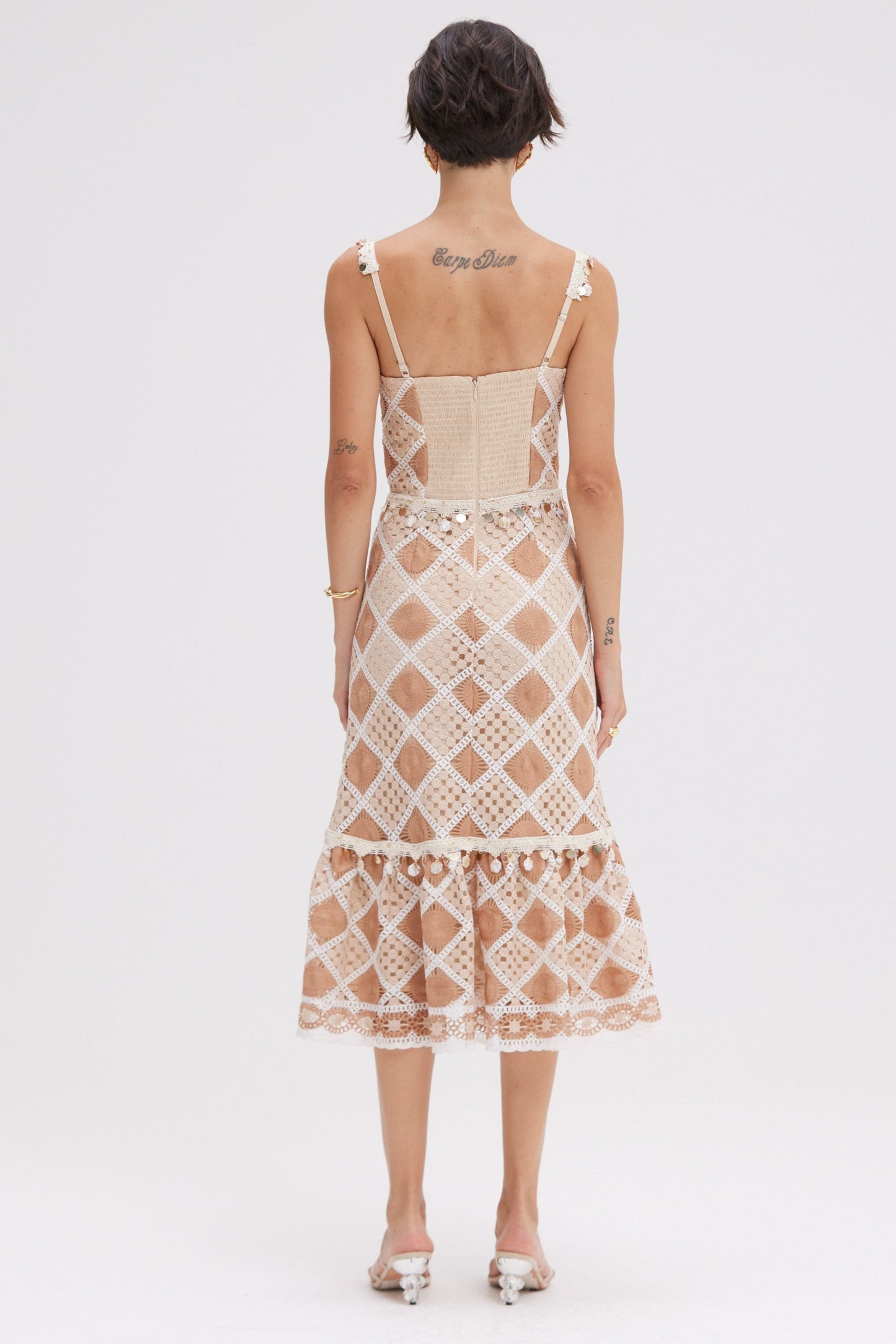 BOSSA CROCHET CORSET MIDI DRESS