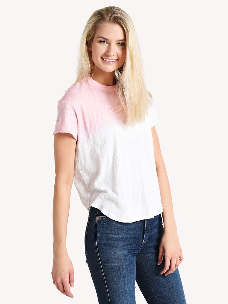 ATM Women's Dip Dye Slub Jersey Crew Neck Tee