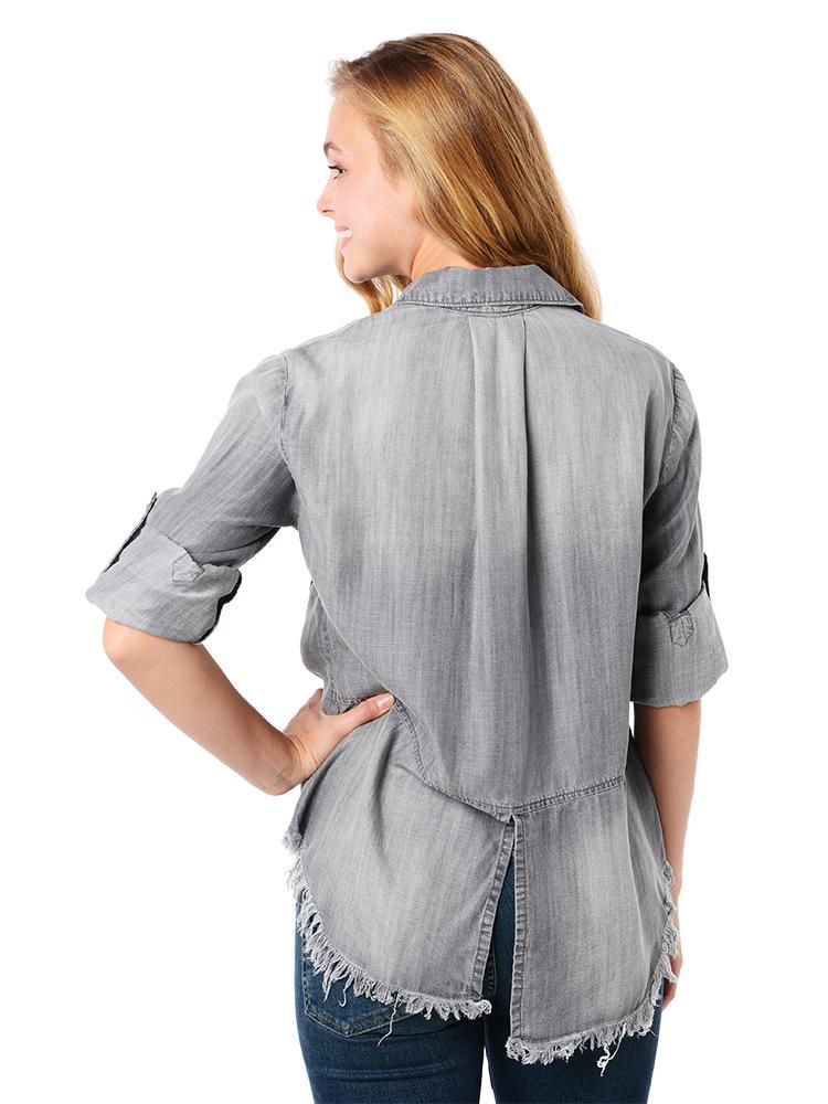 Bella Dahl Frayed Hem Split Back Top