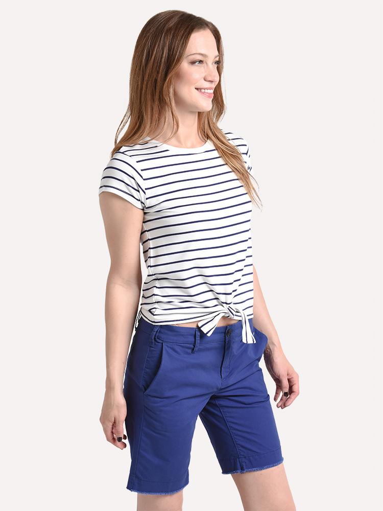 BB Dakota Stripes Ahoy Tie Front Top