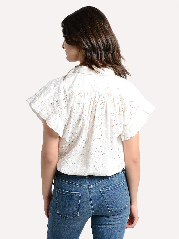 Trovata Marianne Ruffle Sleeve Top