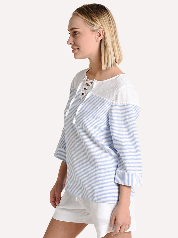 Tommy Bahama Crystaline Waters Lace-up Top