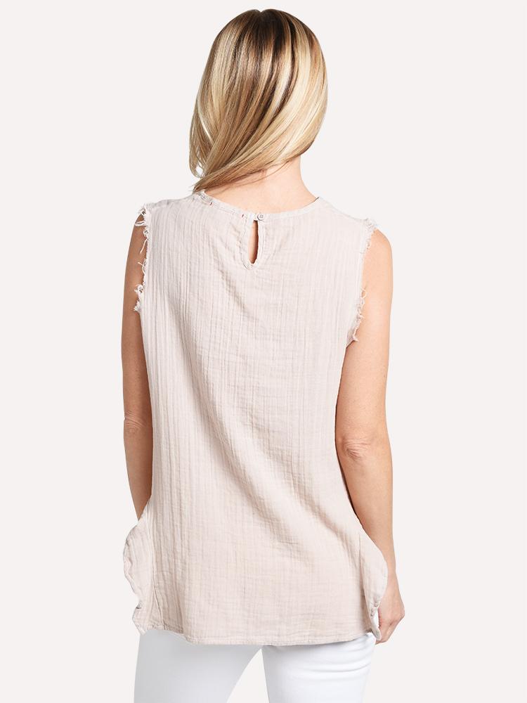 Stark X Sleeveless Ruffle Top