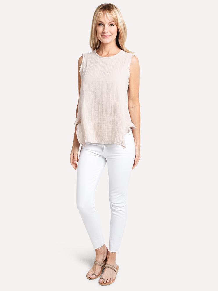 Stark X Sleeveless Ruffle Top