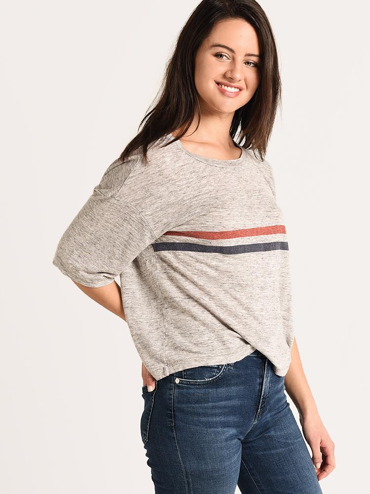 Stateside Cropped  Striped Tee