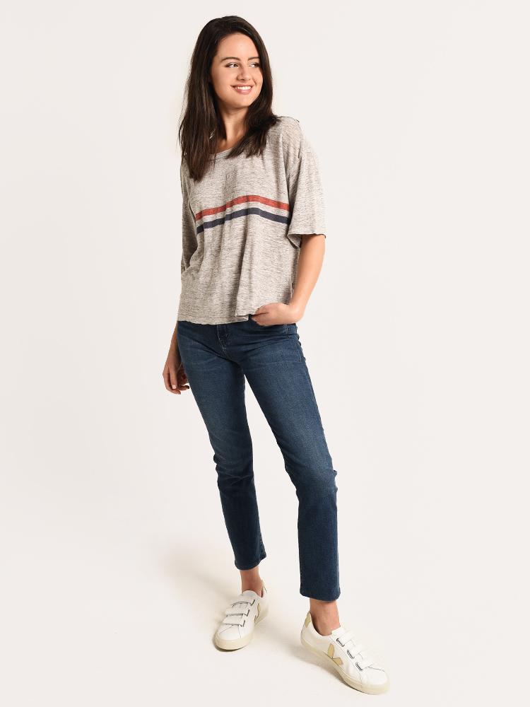 Stateside Cropped  Striped Tee