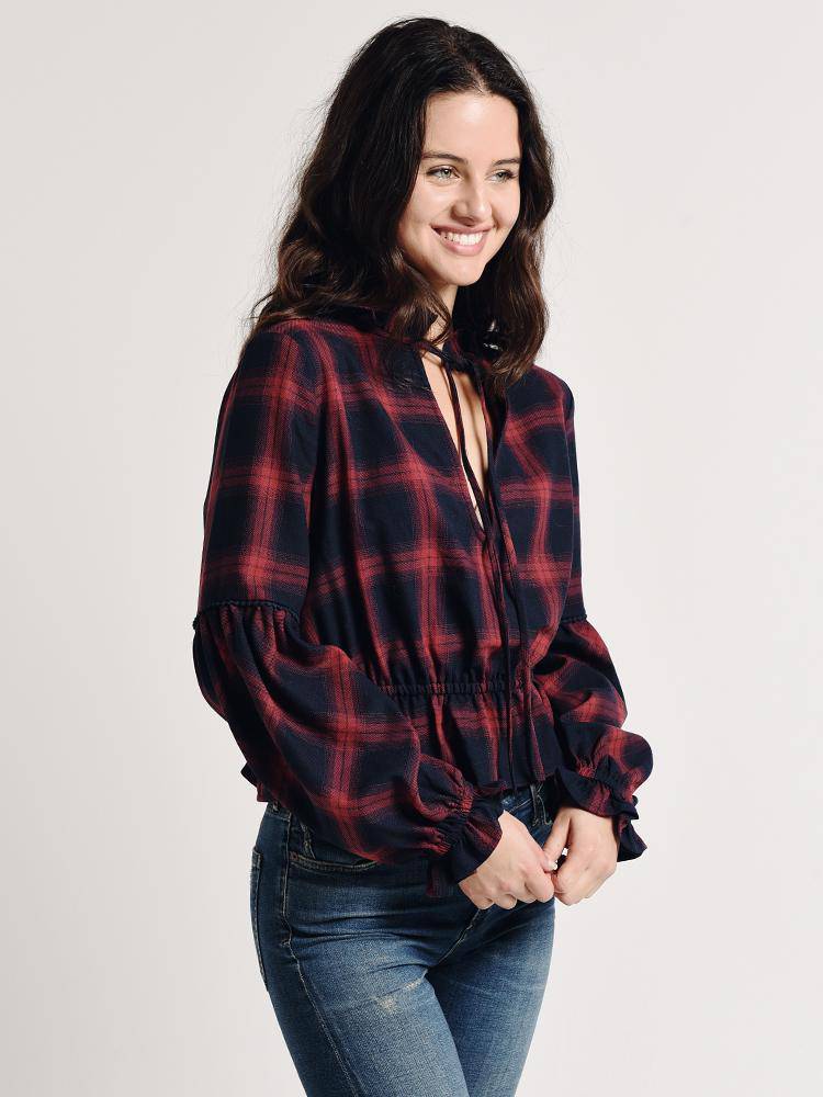 The Fifth Label Nash Check Long Sleeve Top