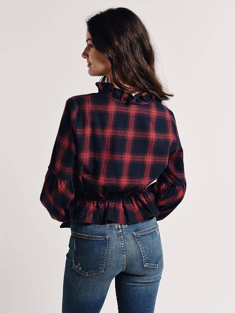 The Fifth Label Nash Check Long Sleeve Top