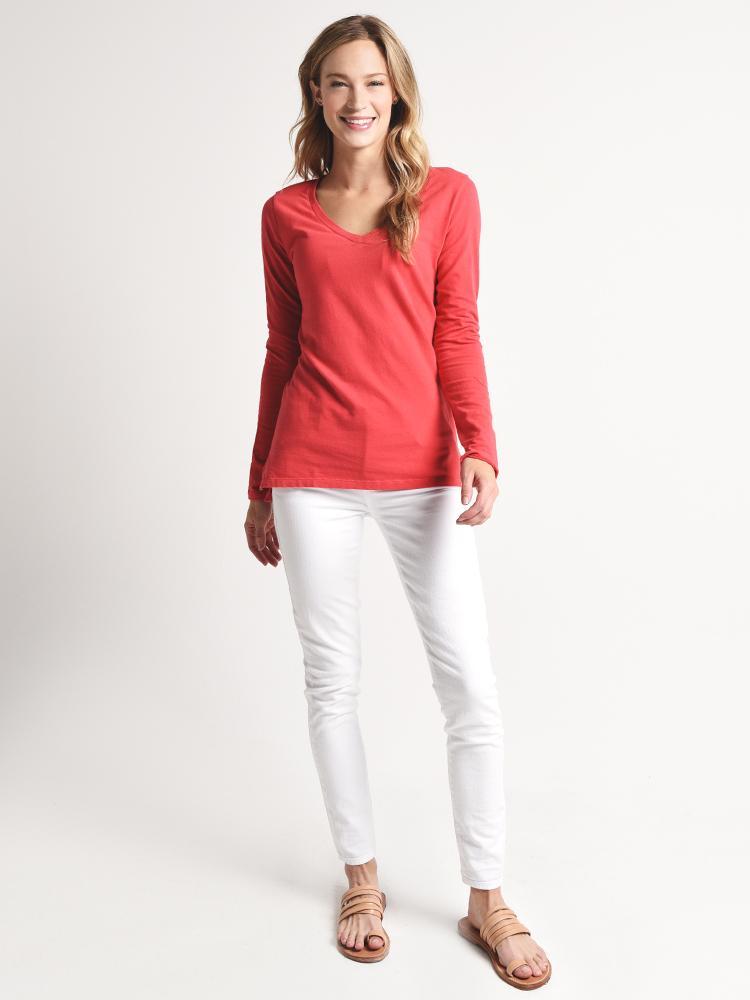 Dylan Effortless Long Sleeve V Neck Tee