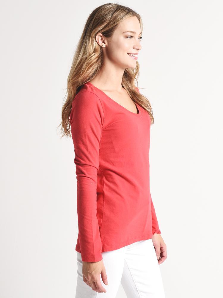 Dylan Effortless Long Sleeve V Neck Tee