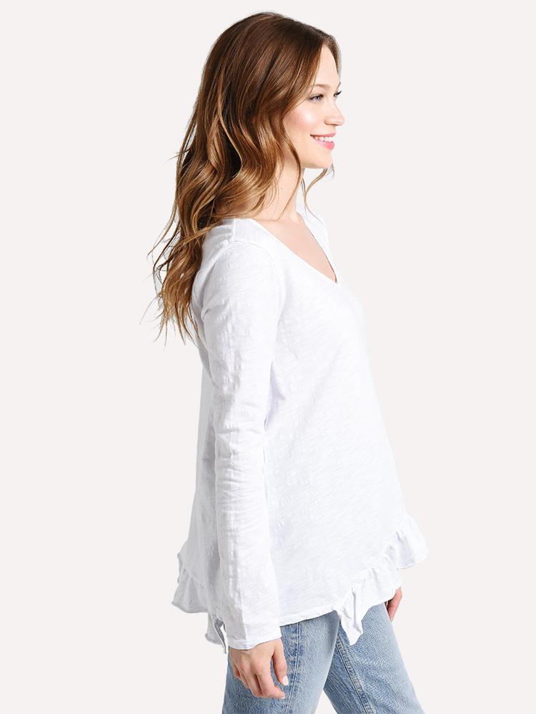 Dylan Women's Soft Slub Long Sleeve V-Neck Tee