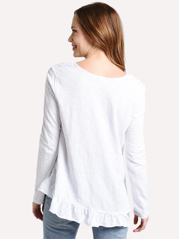 Dylan Women's Soft Slub Long Sleeve V-Neck Tee