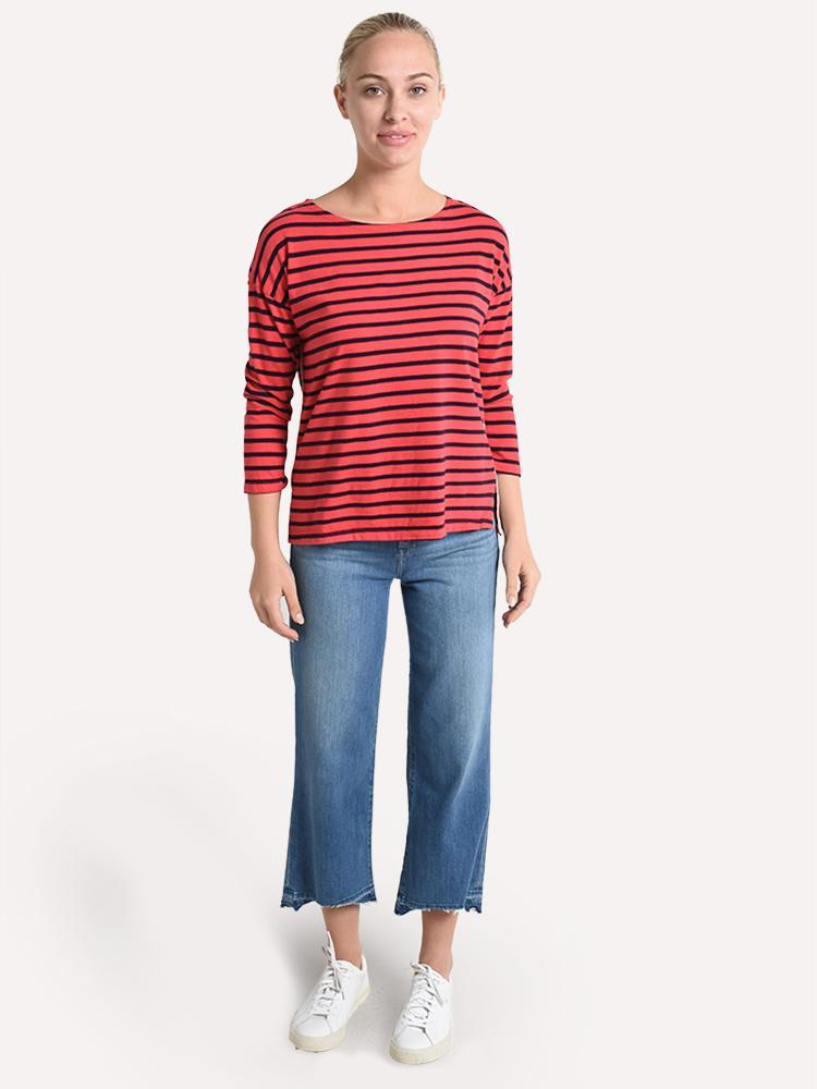 Sundry Maritime Stripes 3/4 Sleeve Tee