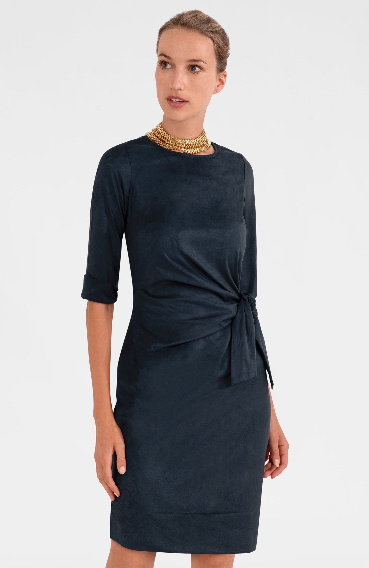 Cinch & Tie Dress - Ultra Suede