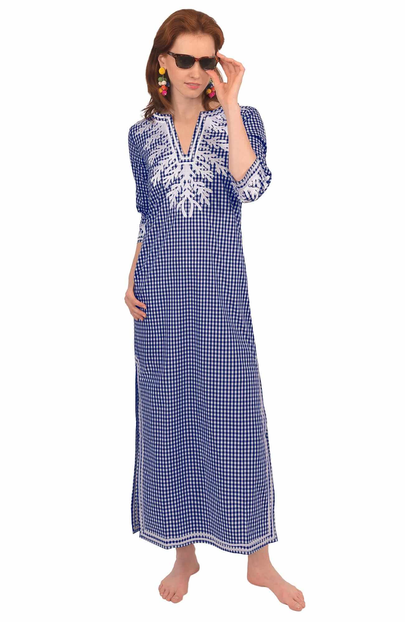 The Reef Caftan - Gingham