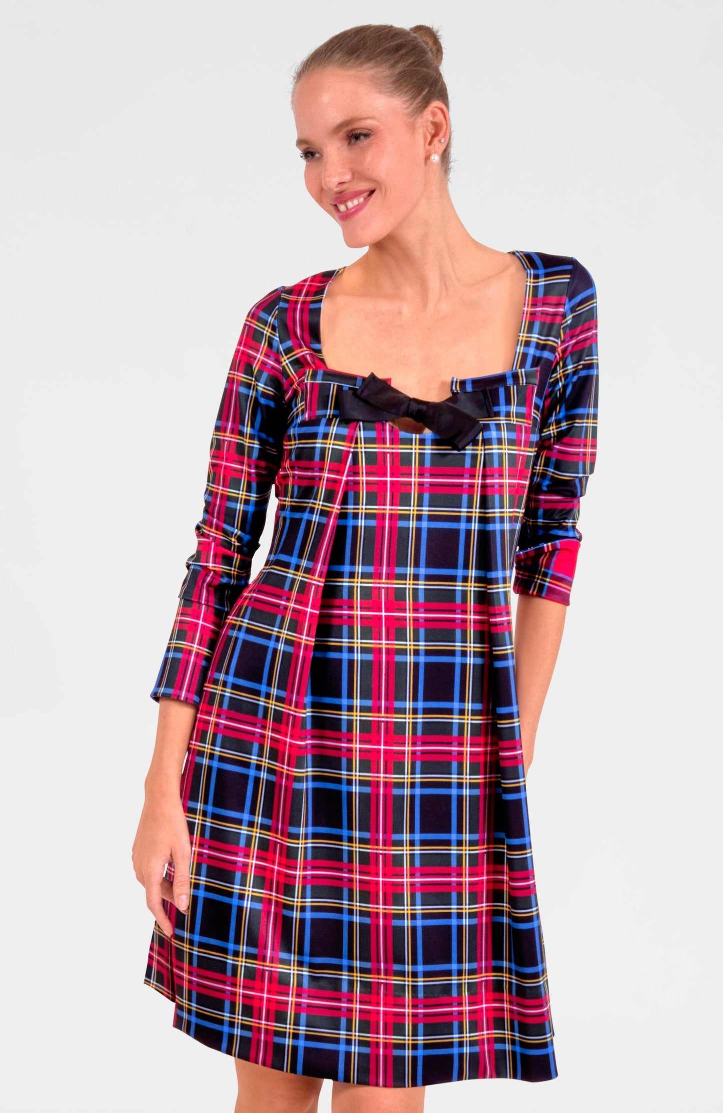 Bowtastic Dress - Stewart Plaid