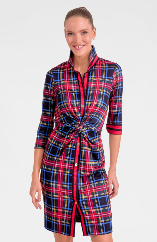 Twist & Shout Dress - Stewart Plaid