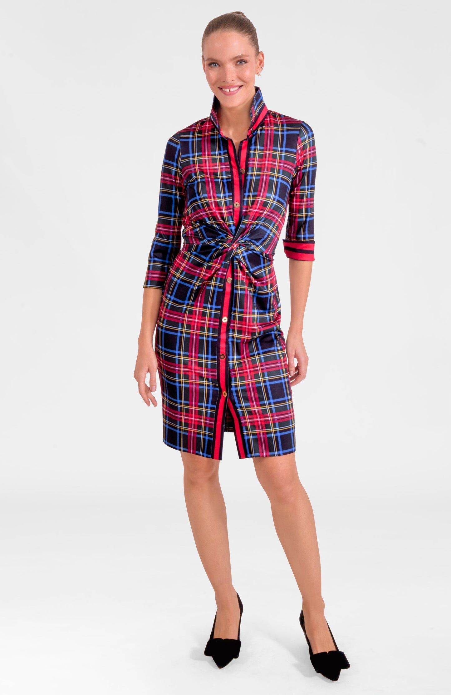Twist & Shout Dress - Stewart Plaid