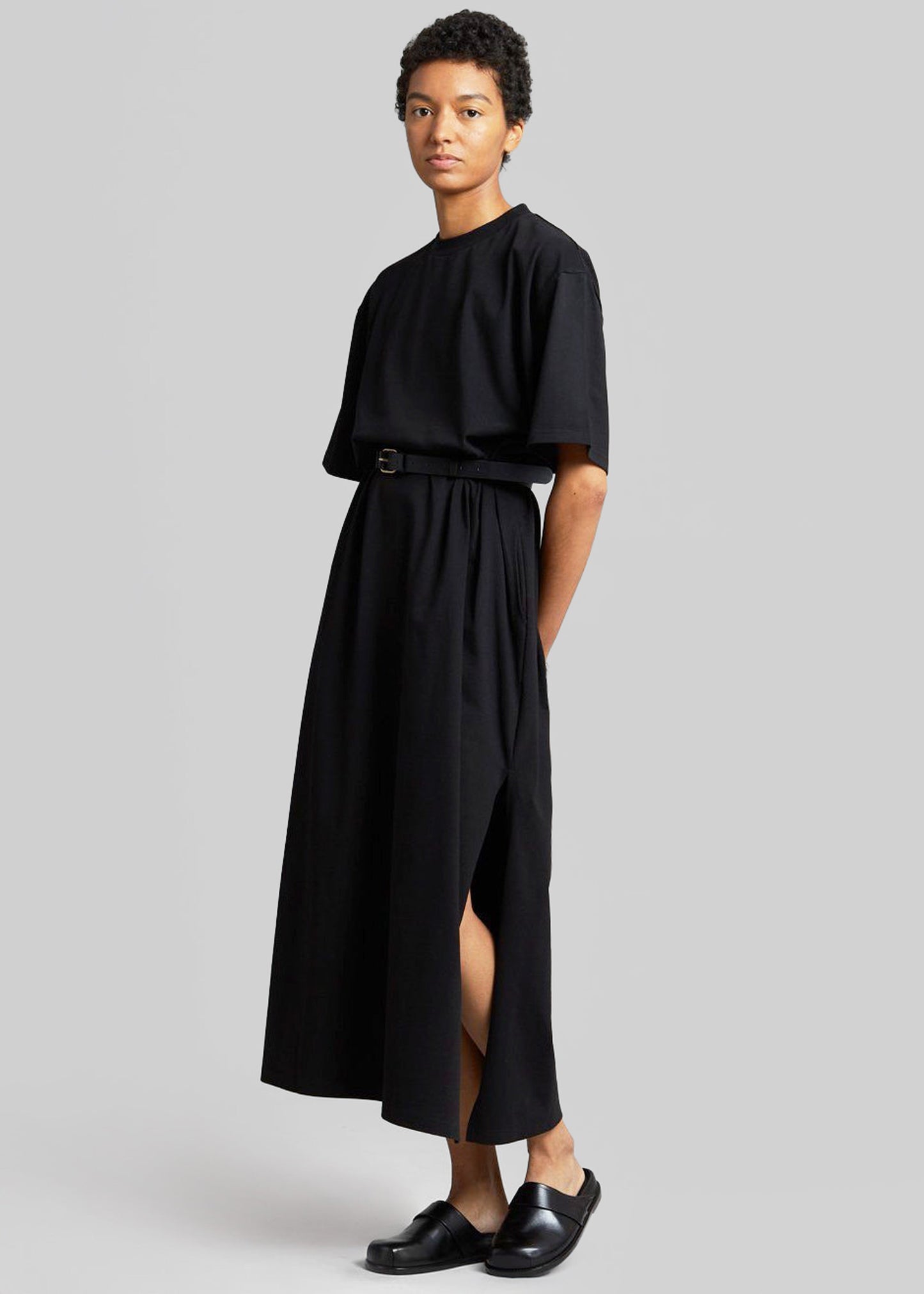 Lou Oversized Tee Dress - Black