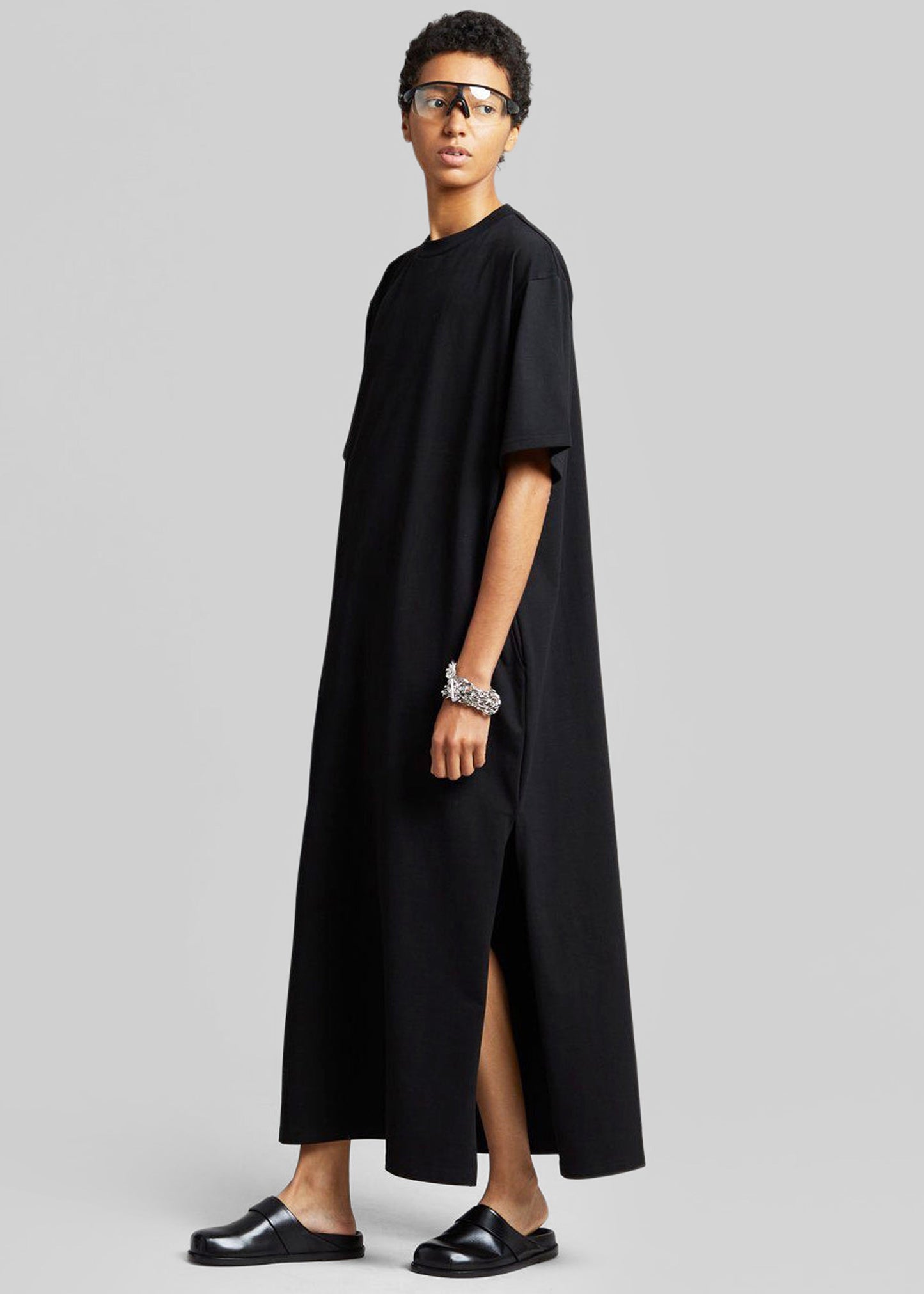 Lou Oversized Tee Dress - Black