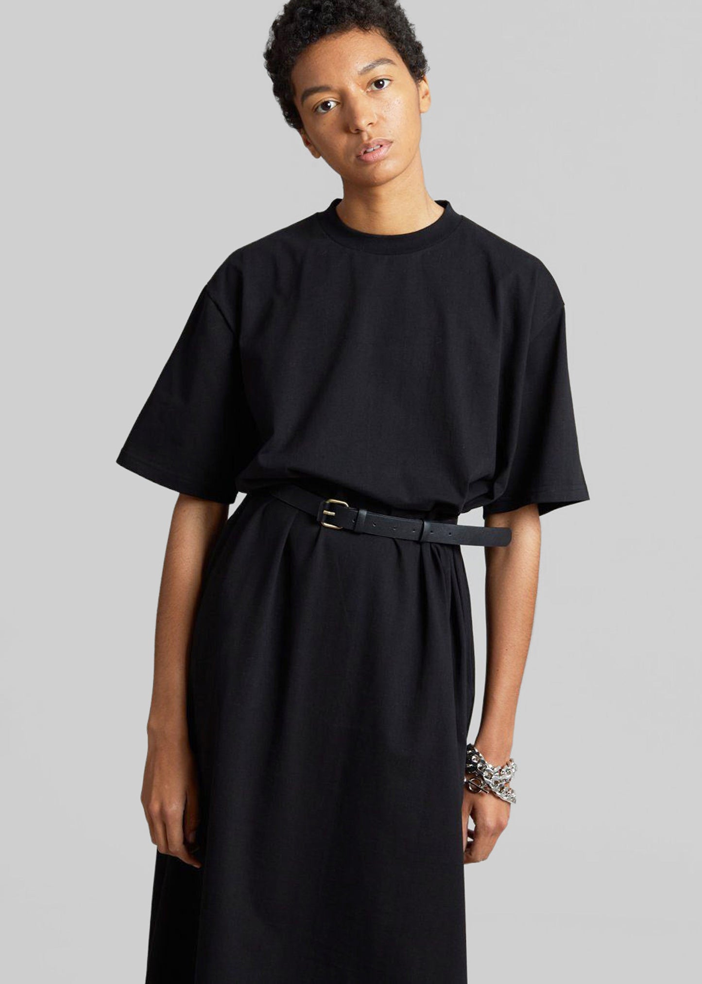 Lou Oversized Tee Dress - Black