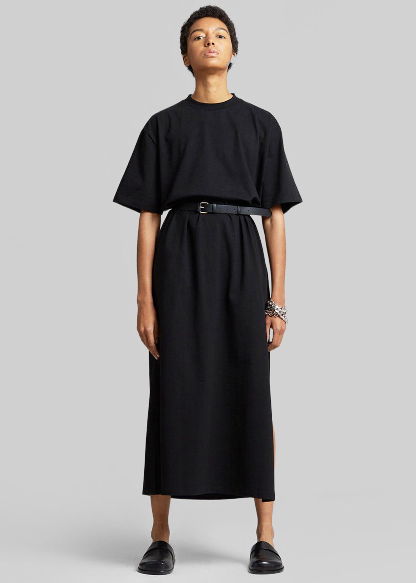 Lou Oversized Tee Dress - Black