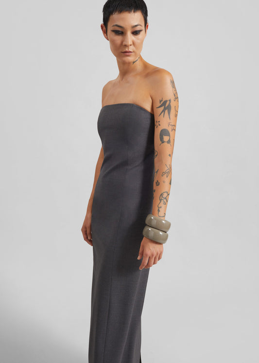 Loulou de Saison Shilo Bustier Maxi Dress - Anthracite Melange