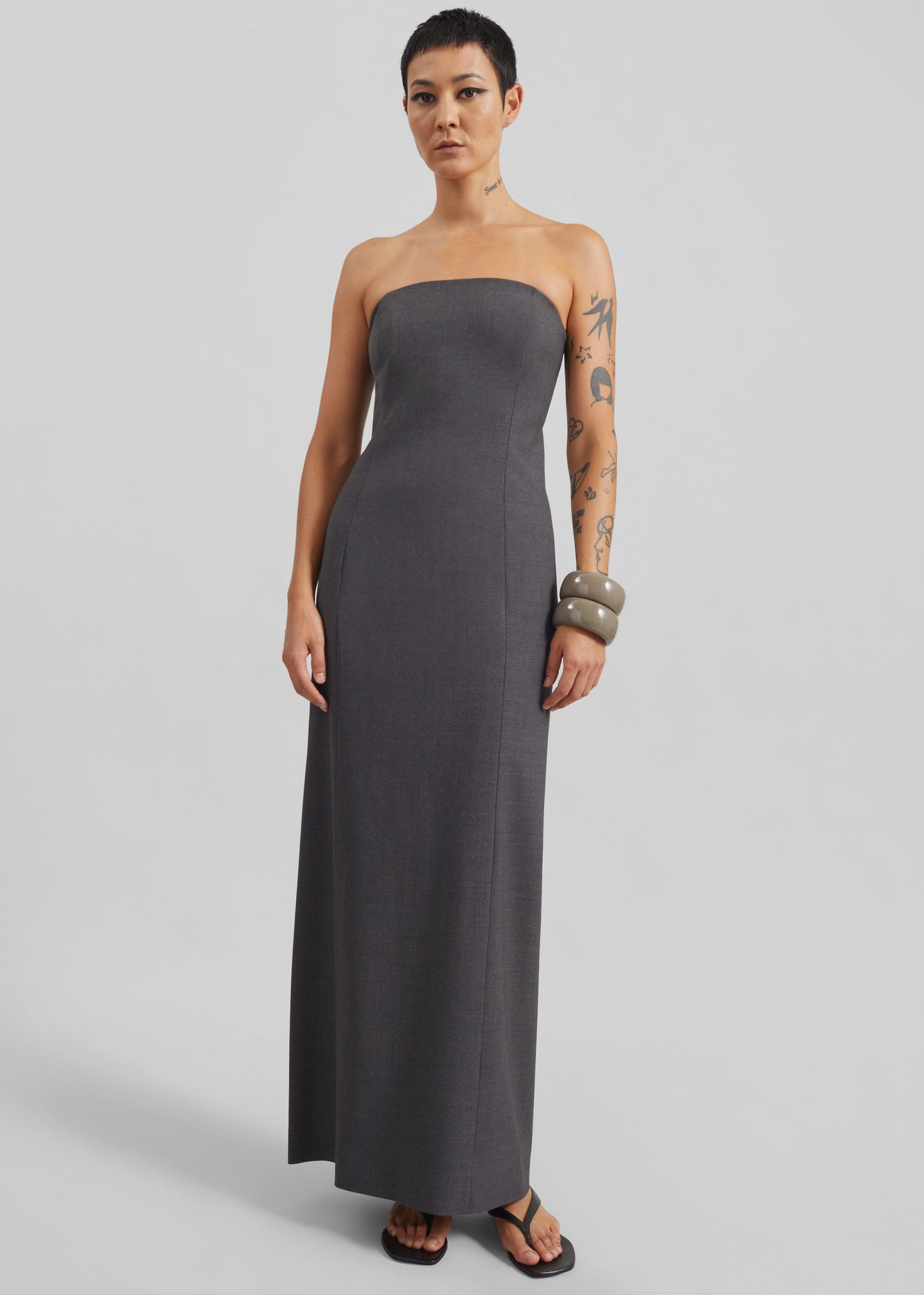 Loulou de Saison Shilo Bustier Maxi Dress - Anthracite Melange