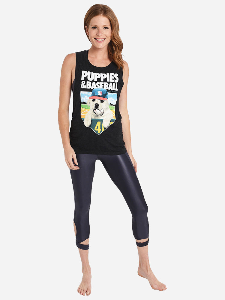 Puppies Make Me Happy Baseball Muscle Tank