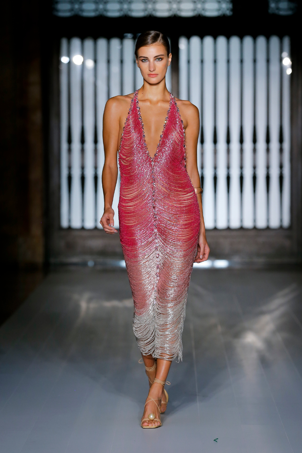 HAND-BEADED OMBRE GOWN