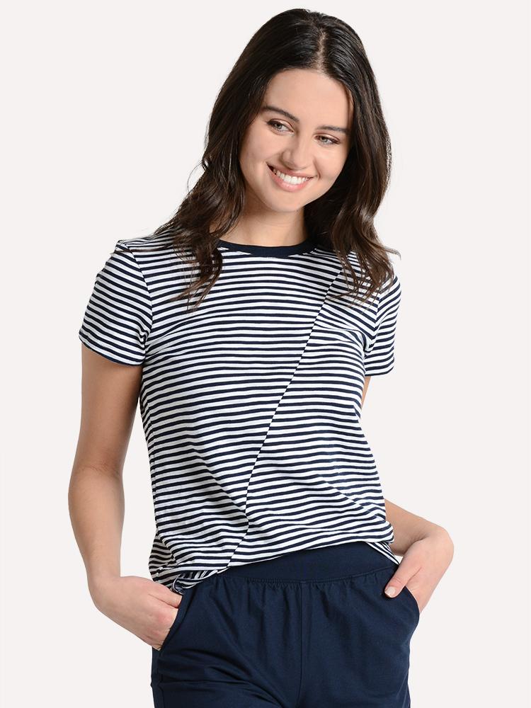 ATM Women's Stripe Jersey Short Sleeve Tee