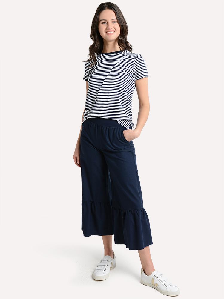 ATM Women's Stripe Jersey Short Sleeve Tee
