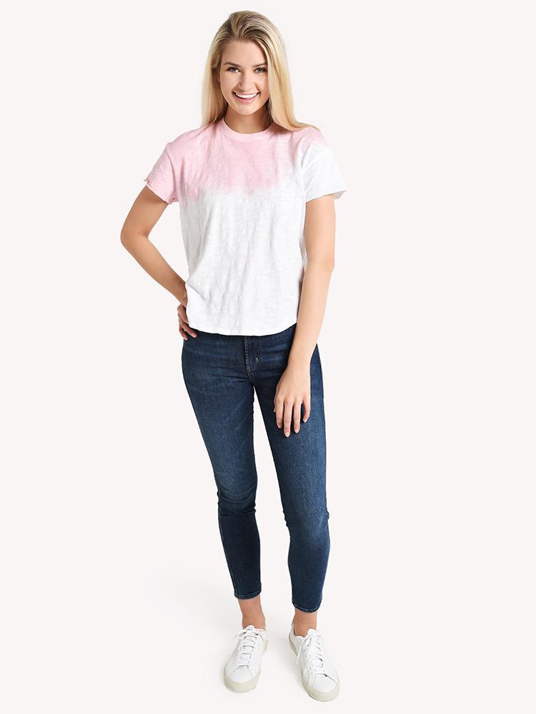 ATM Women's Dip Dye Slub Jersey Crew Neck Tee