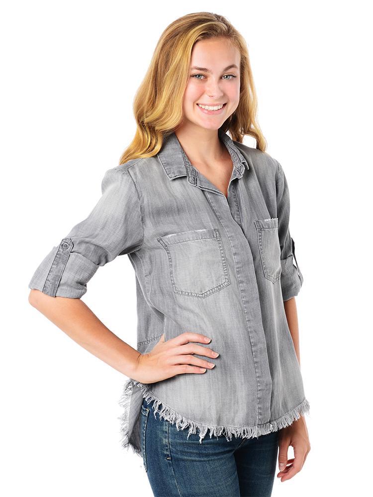 Bella Dahl Frayed Hem Split Back Top