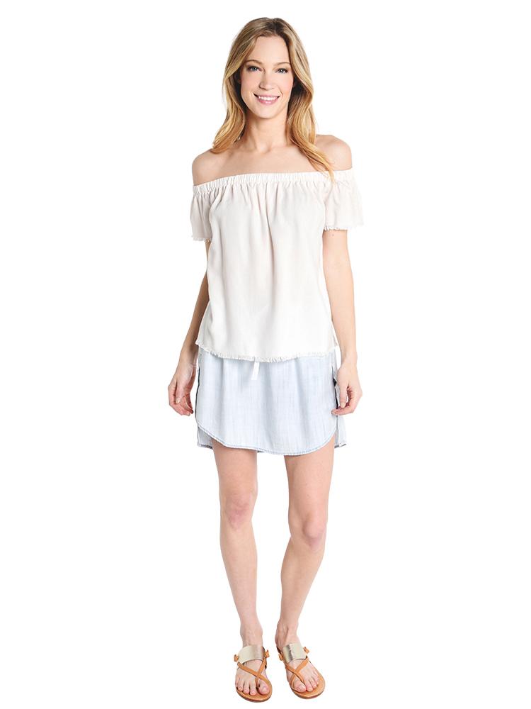 Bella Dahl Frayed Hem Off The Shoulder Top