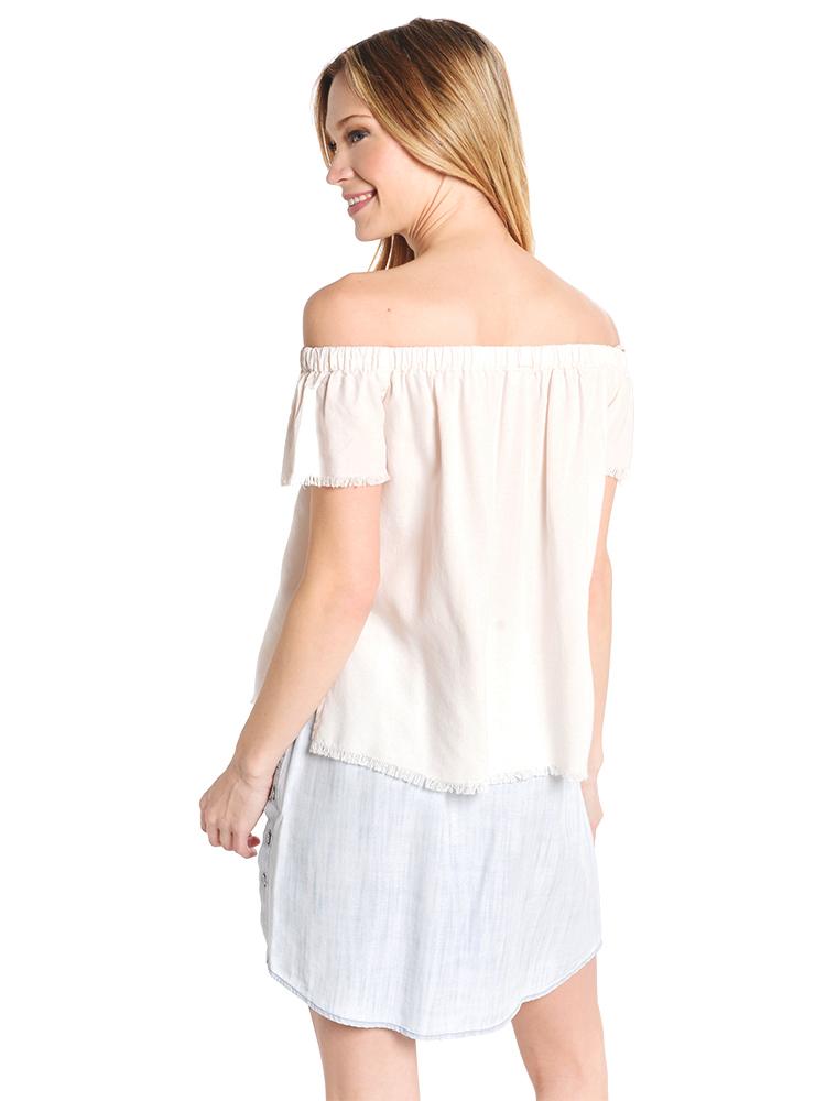 Bella Dahl Frayed Hem Off The Shoulder Top
