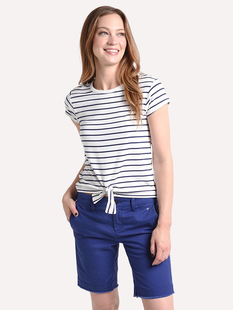 BB Dakota Stripes Ahoy Tie Front Top