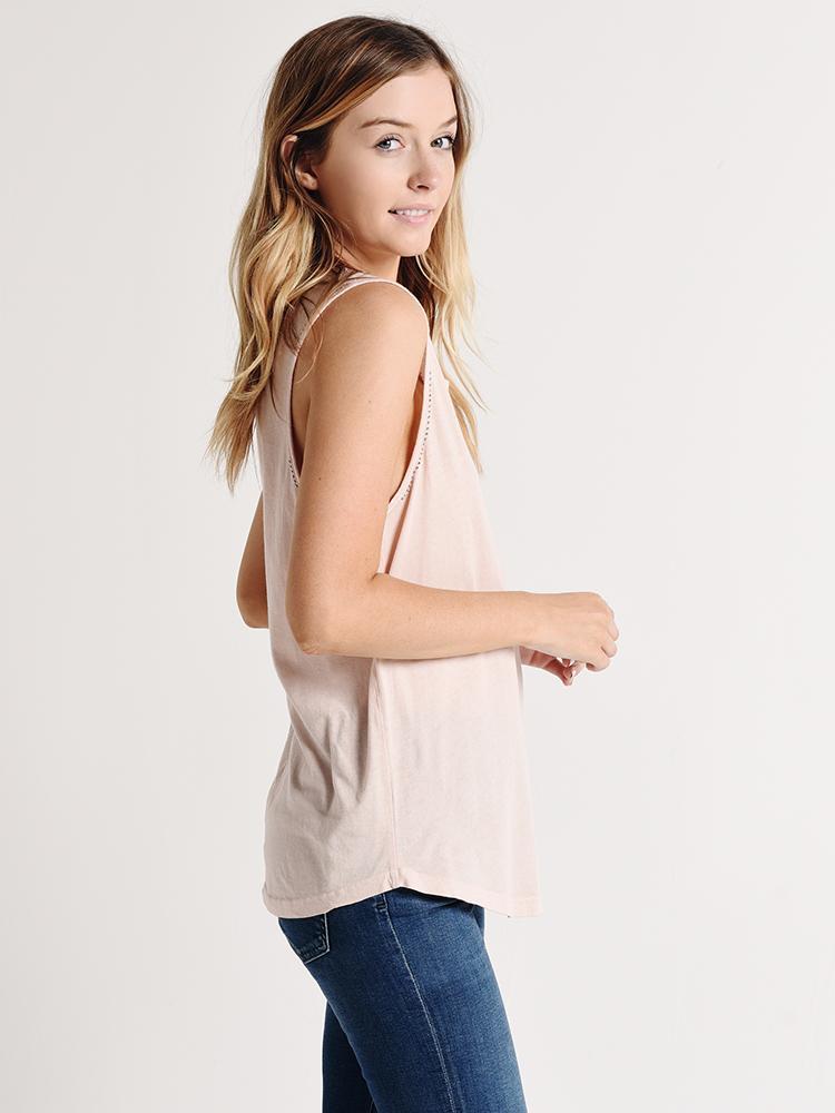 Monrow Women's Muscle Tank with Outline Stud