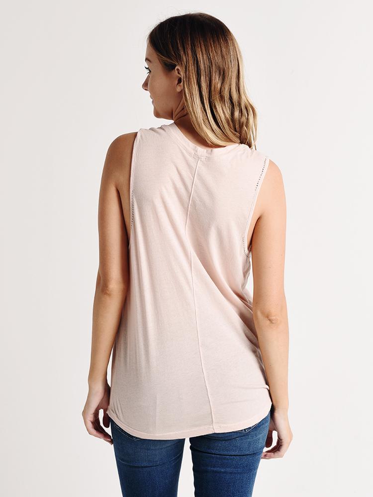 Monrow Women's Muscle Tank with Outline Stud