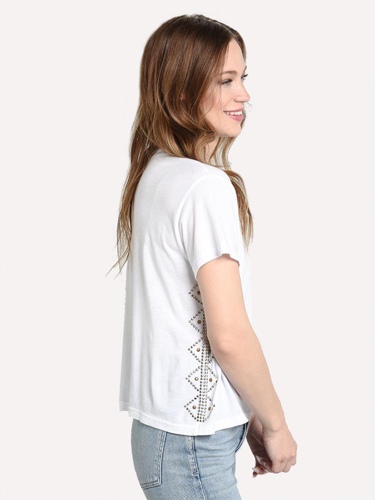 Monrow Women's Motif Studs Vintage Crew Tee