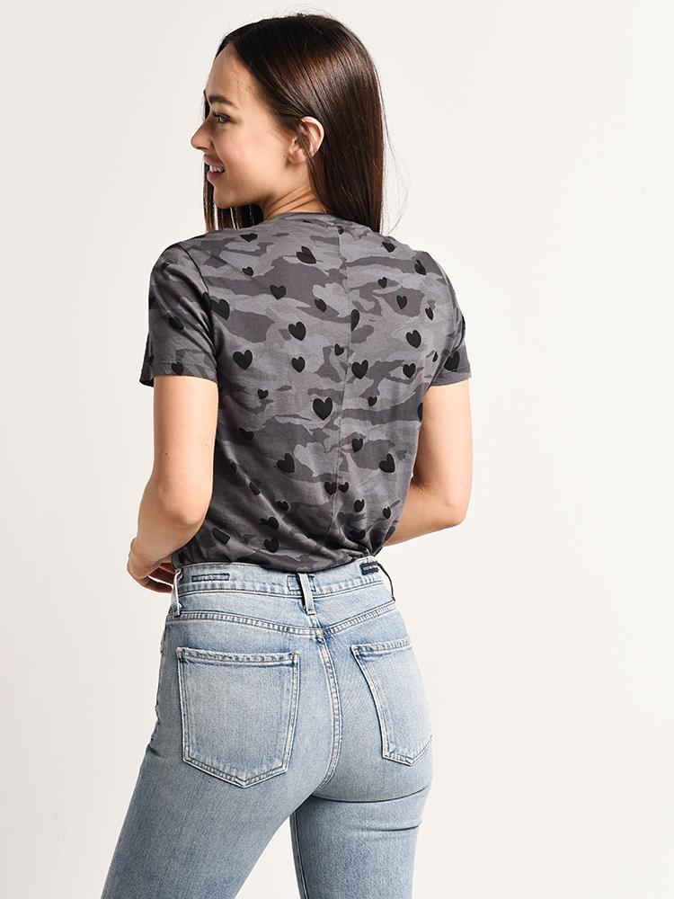 Monrow Relaxed Camo Heart Tee
