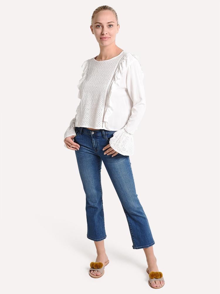 Jack Women's Eyelet It Happen Ruffle Blouse